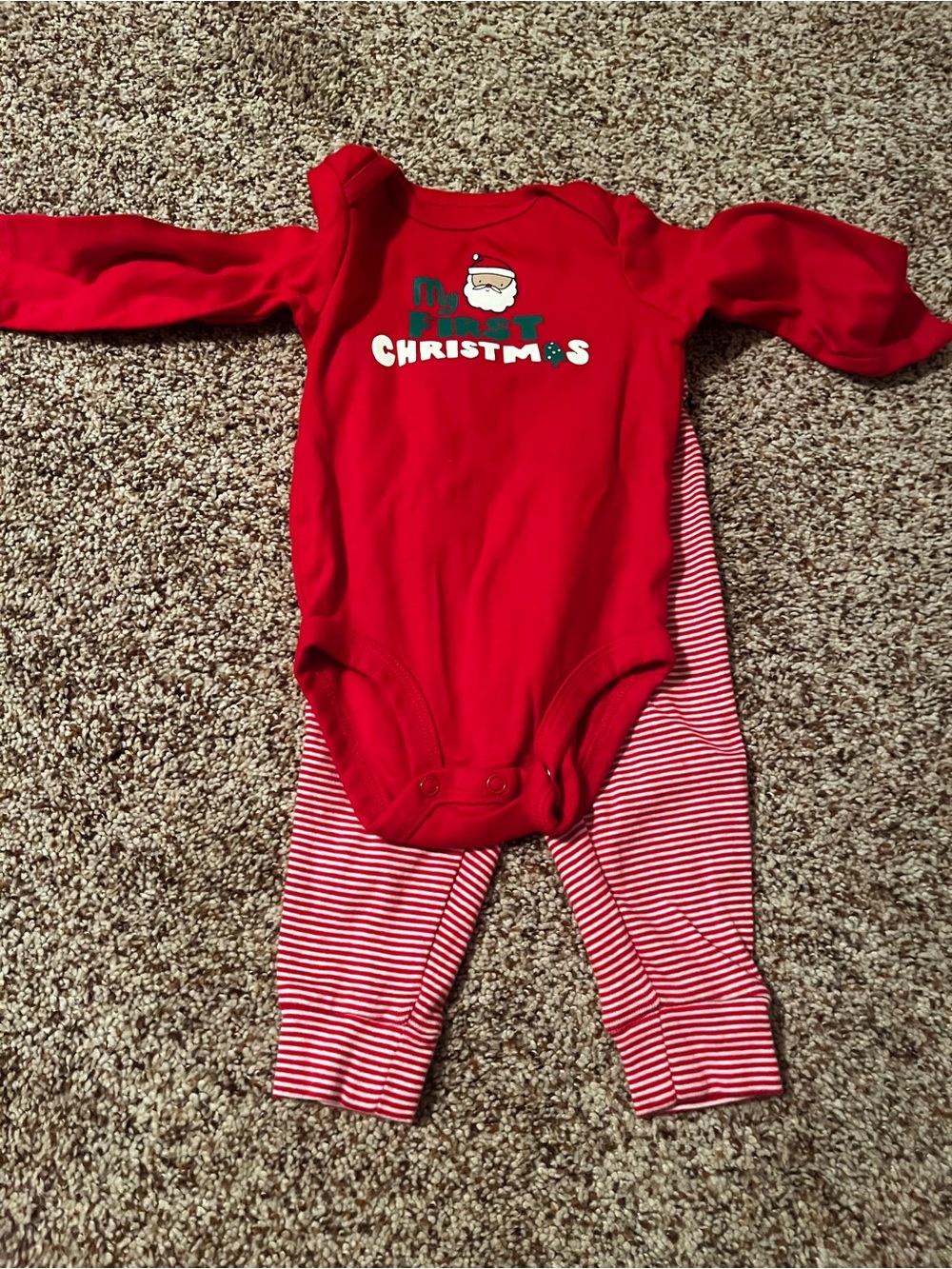 Carter's Red 'My First Christmas' Long-Sleeve Baby One-Piece